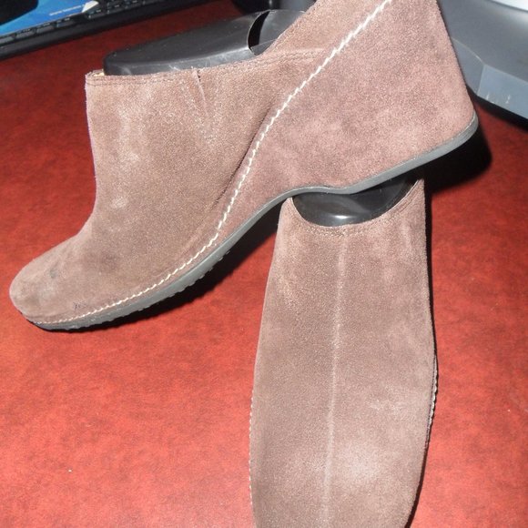 rockport leather suede upper slide wedge close toe shoes/clogs - Picture 1 of 3
